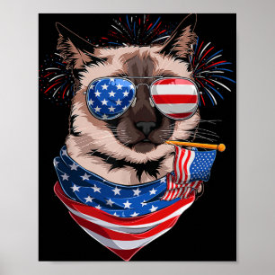 Poster Drôle de Meowica Siamois Chats Amoureux Propriétai