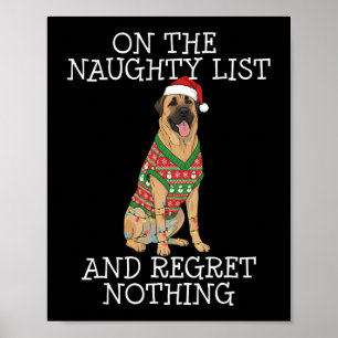 Poster Drôle de Noël Anatolian Shepherd Dog Naughty Lis