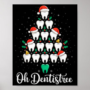 Poster Drôle de Noël Dentiste Xmas Dentaire Oh Dentistree