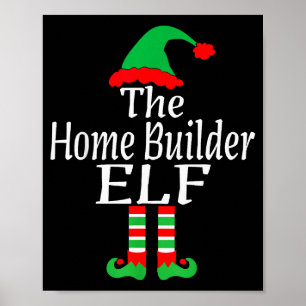 Poster Drôle de Noël L'elfe constructeur de maison dévelo