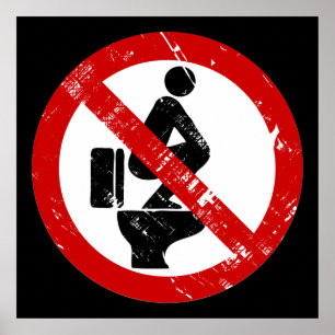 Poster Drôle de pancarte thaïe ⚠ Pas de pieds sur le sièg