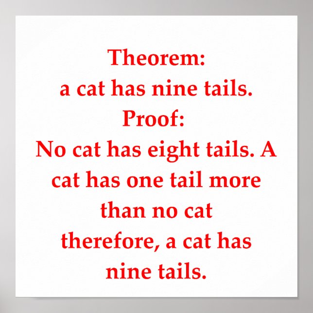 Poster drôle de plaisanterie mathématique (Devant)