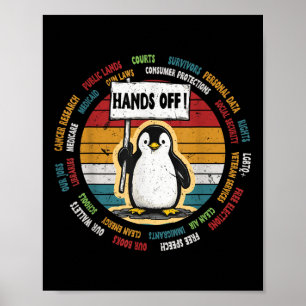 Poster Drôle de résister à Penguin protestation contre le