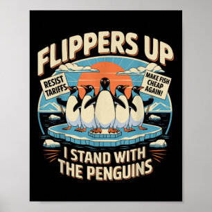 Poster Drôle de résister aux pingouins protestation contr
