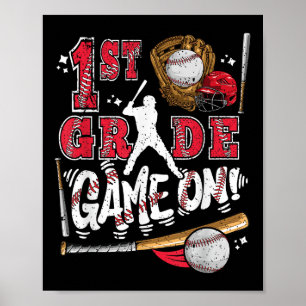 Poster Drôle De Retour À L'École 1Ème Classe De Baseball