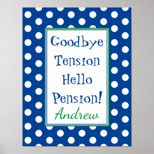 Poster Drôle de retraite Bonjour la pension bleue