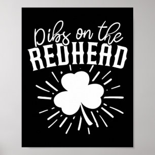 Poster Drôle de Saint-Patrick irlandais Shamrock Dibs sur