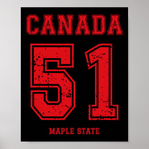 Poster Drôle de style sportif Canada 51e État de l'érable