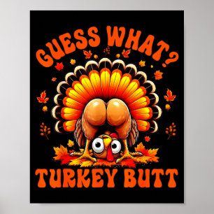 Poster Drôle de Thanksgiving Devinez quoi couples de derr