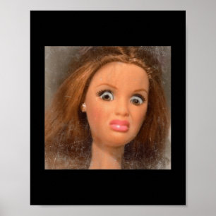 Poster Drôle dégoûtant poupée visage mème _1