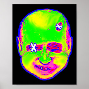Poster Drôle d'Halloween Clown Poutine 1980 Art Rétro Ukr