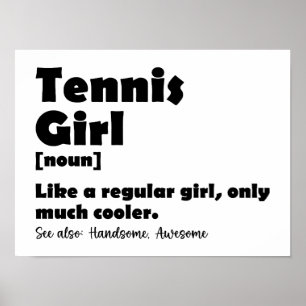 Poster Drôle Dictionnaire de fille de tennis définition