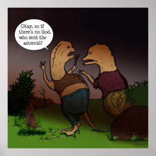 Poster Drôle Dinosaure Philosophie S'il n'y a pas de Dieu