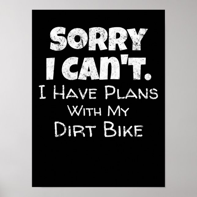 Poster Drôle Dirt Vélo Devis Motocross Racing Motorcycle (Devant)