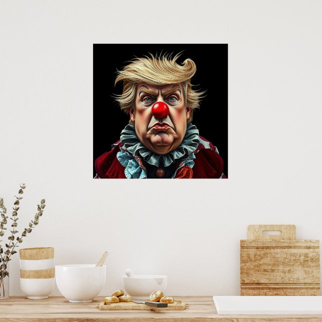 Poster Drôle Donald Trump clown (Cuisine)