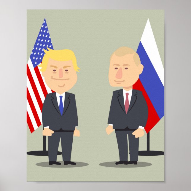 Poster Drôle Donald Trump Et Vladimir Poutine (Devant)