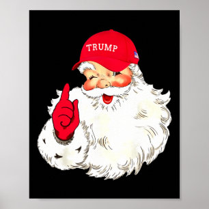Poster Drôle Donald Trump Fête de Noël du Père Noël
