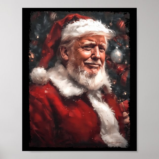 Poster Drôle Donald Trump Père Noël Père Noël (Devant)
