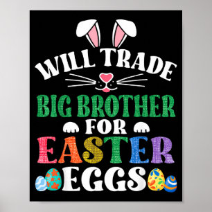 Poster Drôle échangera grand frère contre lapin de Pâques