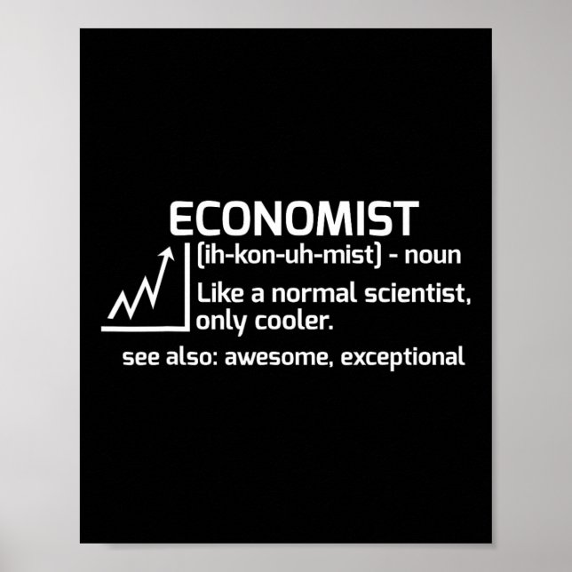 Poster Drôle Économiste Définition Économie Science Don (Devant)