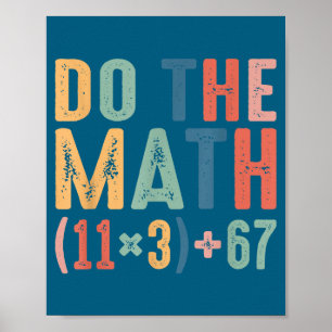 Poster Drôle équation de mathématiques scolaires de 100 j