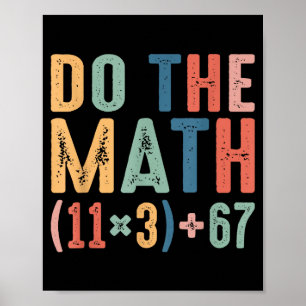 Poster Drôle équation mathématique scolaire 100 jours Fai