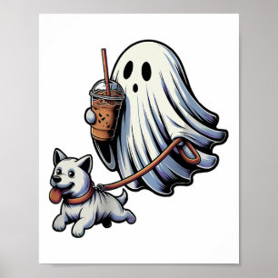 Poster Drôle Fantôme Marche Chien Fantôme Chien Halloween