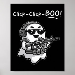 Poster Drôle Fantôme tactique Cliquez sur Boo Halloween V
