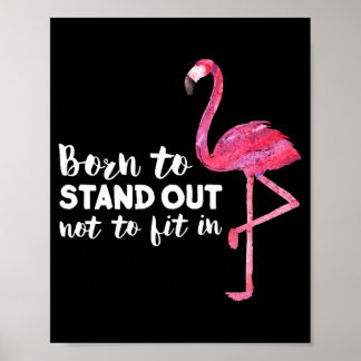 Poster Drôle Flamant rose mignon Dire Citation Animal Tro
