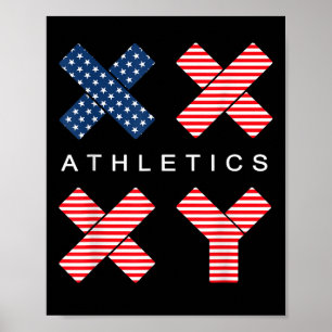 Poster Drôle Genre Génétique Drapeau Américain Xx Xy Athl