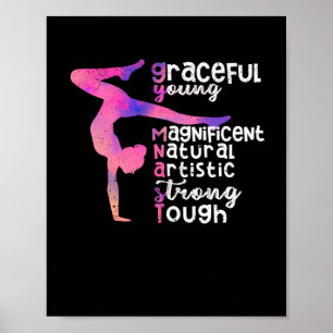 Poster Drôle gracieux jeune magnifique gymnaste naturel