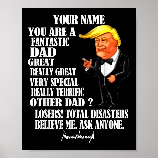 Poster Drôle Grand Papa Donald Trump Fête des pères Cadea (Devant)