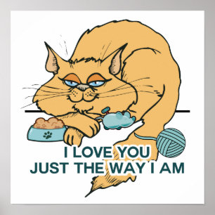 Poster Drôle Graphisme Chat Dit