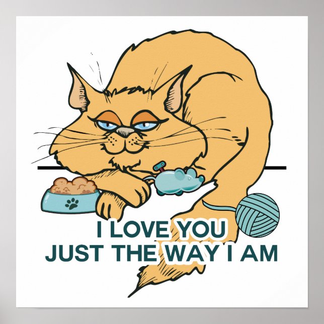 Poster Drôle Graphisme Chat Dit (Devant)