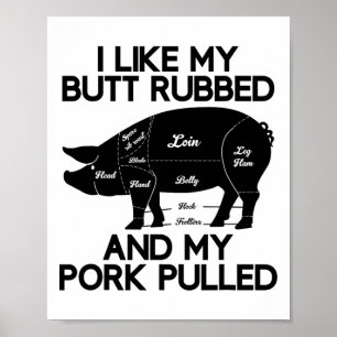 Poster Drôle Griller Barbecue Porc Rub Byrbecue Lover Cad
