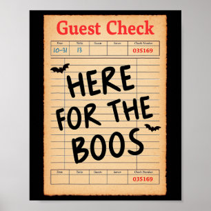 Poster Drôle Halloween Chèque Ici Pour Le Repos Boos