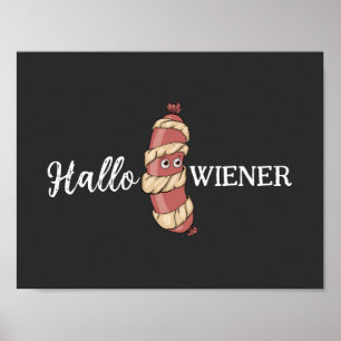 Poster Drôle Halloween Hotdog maman Hallowiener Pun