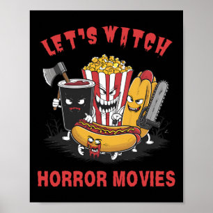 Poster Drôle Halloween Regardons Horreur Films Femmes Me