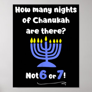 Poster Drôle Hanukkah 67 Mème Professeur Combien de nuits