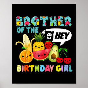 Poster Drôle Hey Ours Famille De Fille Anniversaire Dansa