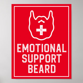 Poster Drôle Homme's Emotional Support Beard Joke Gift