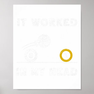 Poster Drôle Il A Travaillé Dans Ma Tête Billiard 8 Ball 