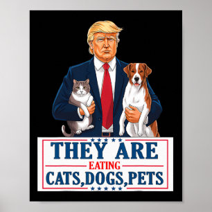 Poster Drôle Ils Mangent Les Chiens Les Chats Les Animaux