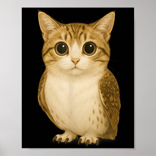 Poster Drôle Internet tendance mème maudit Chat Chouette
