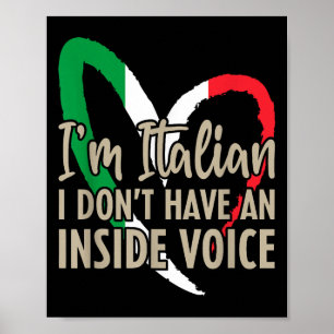 Poster Drôle Italie Drôle Je suis Italien Je n'ai pas un