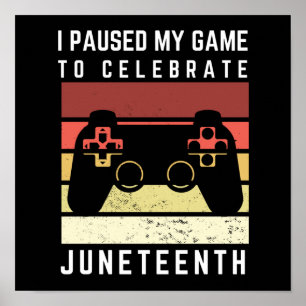 Poster Drôle J'Ai Suspendu Mon Jeu Pour Célébrer Junetten
