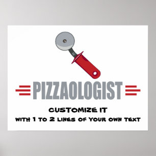 Poster Drôle, j'aime les pizzas