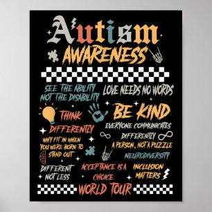 Poster Drôle Je Rock Spectrum Autism World Tour Autisme