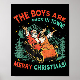 Poster Drôle Jésus Santa The Boys sont de retour en ville