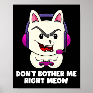 Poster Drôle jeu vidéo de chat droit Meow Gamer Boys 1